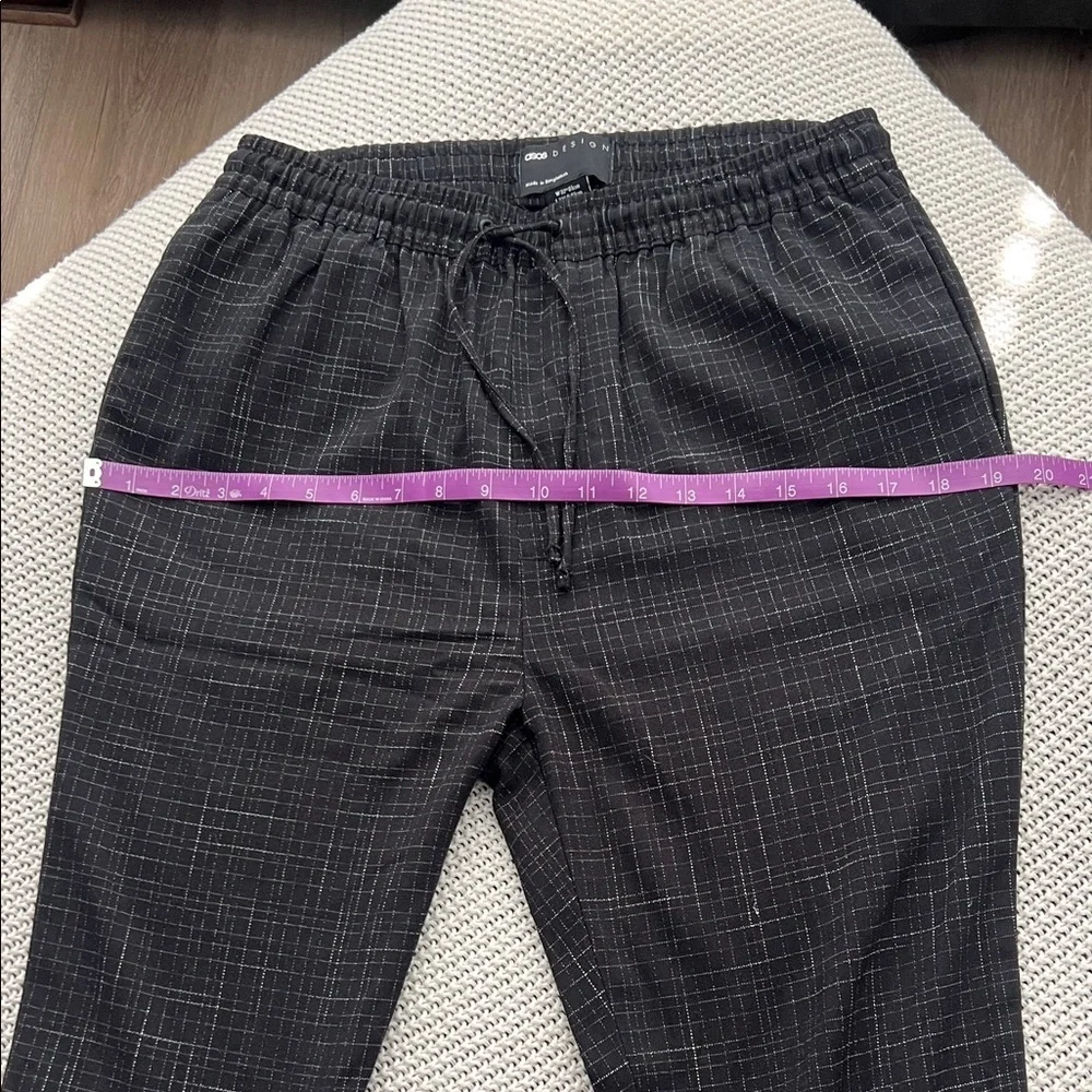 ASOS Black Checkered Chinos